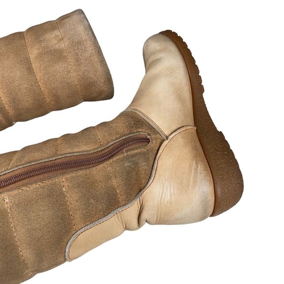 Vntg Blondo Canada Shearling Lined Beige Leather / Suede Women's Sz‎ US 6 Boots - Picture 11 of 16